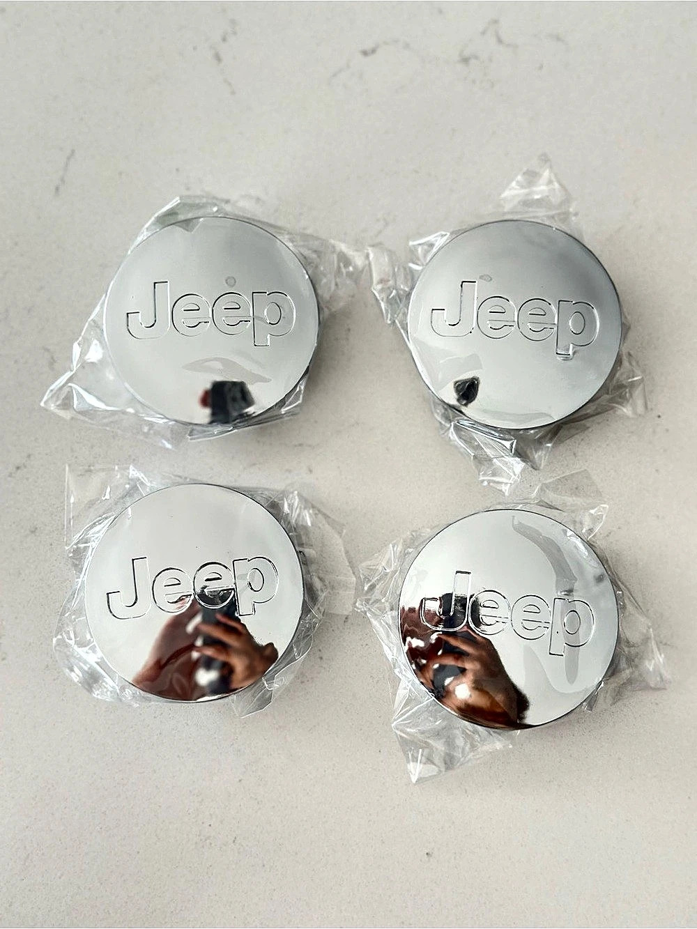 4x 55mm 2.16In Glossy Silver Wheel Center Caps Fits 2002-11 Jeep Models